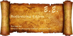 Budinszky Edina névjegykártya