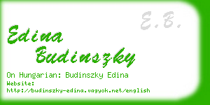 edina budinszky business card